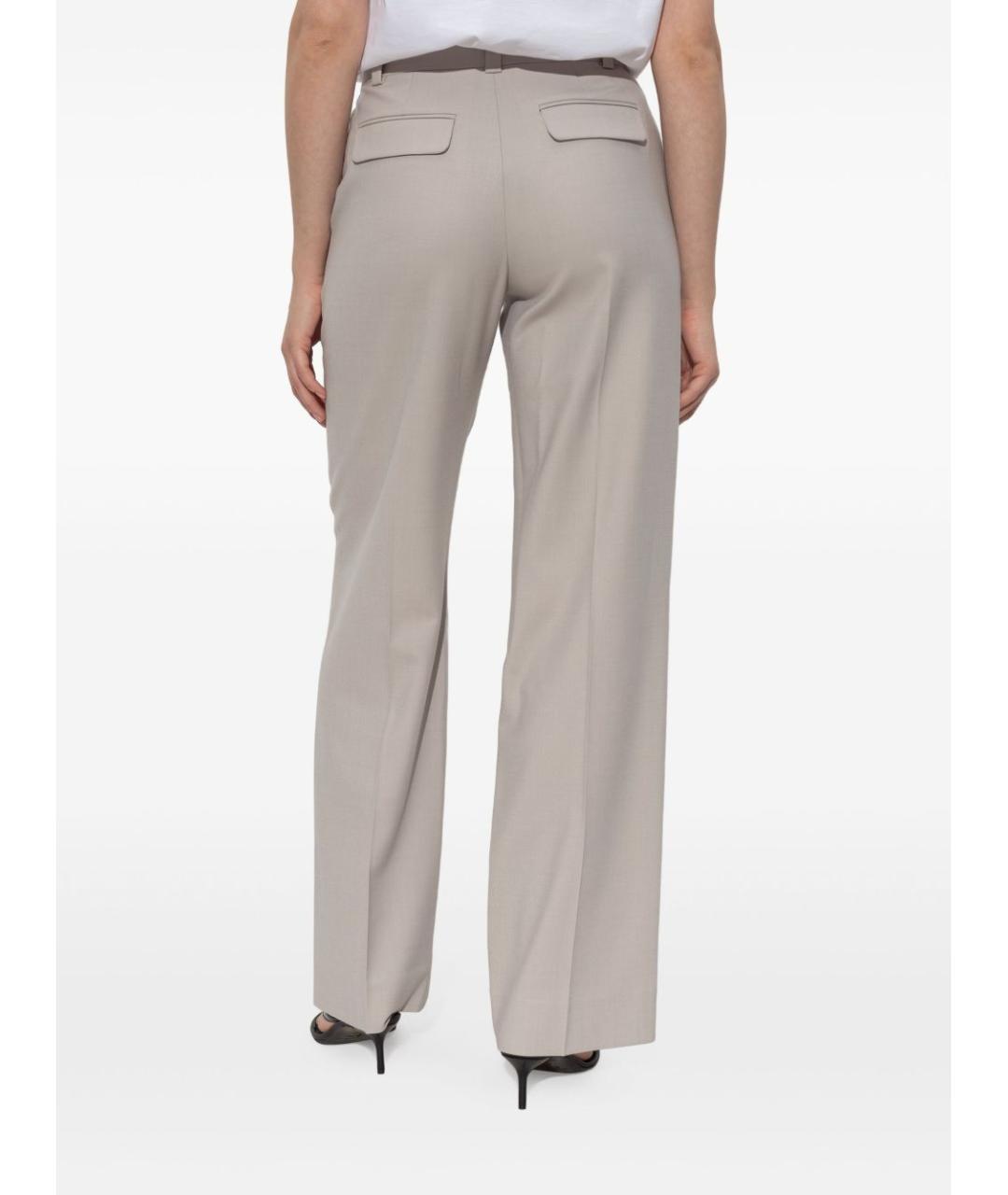 VICTORIA BECKHAM Серые полиэстеровые прямые брюки, фото 5