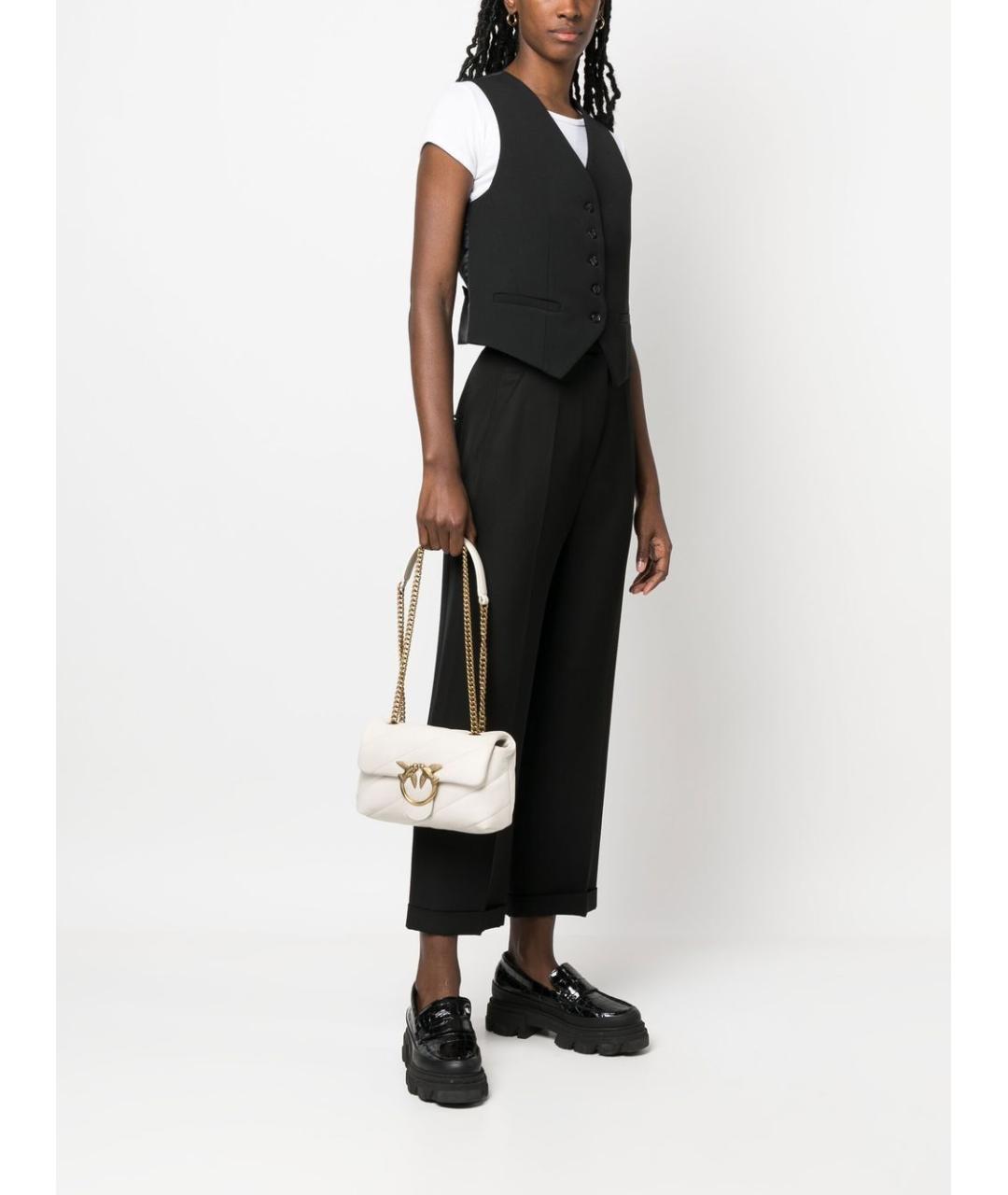 PINKO Белая кожаная сумка через плечо, фото 5