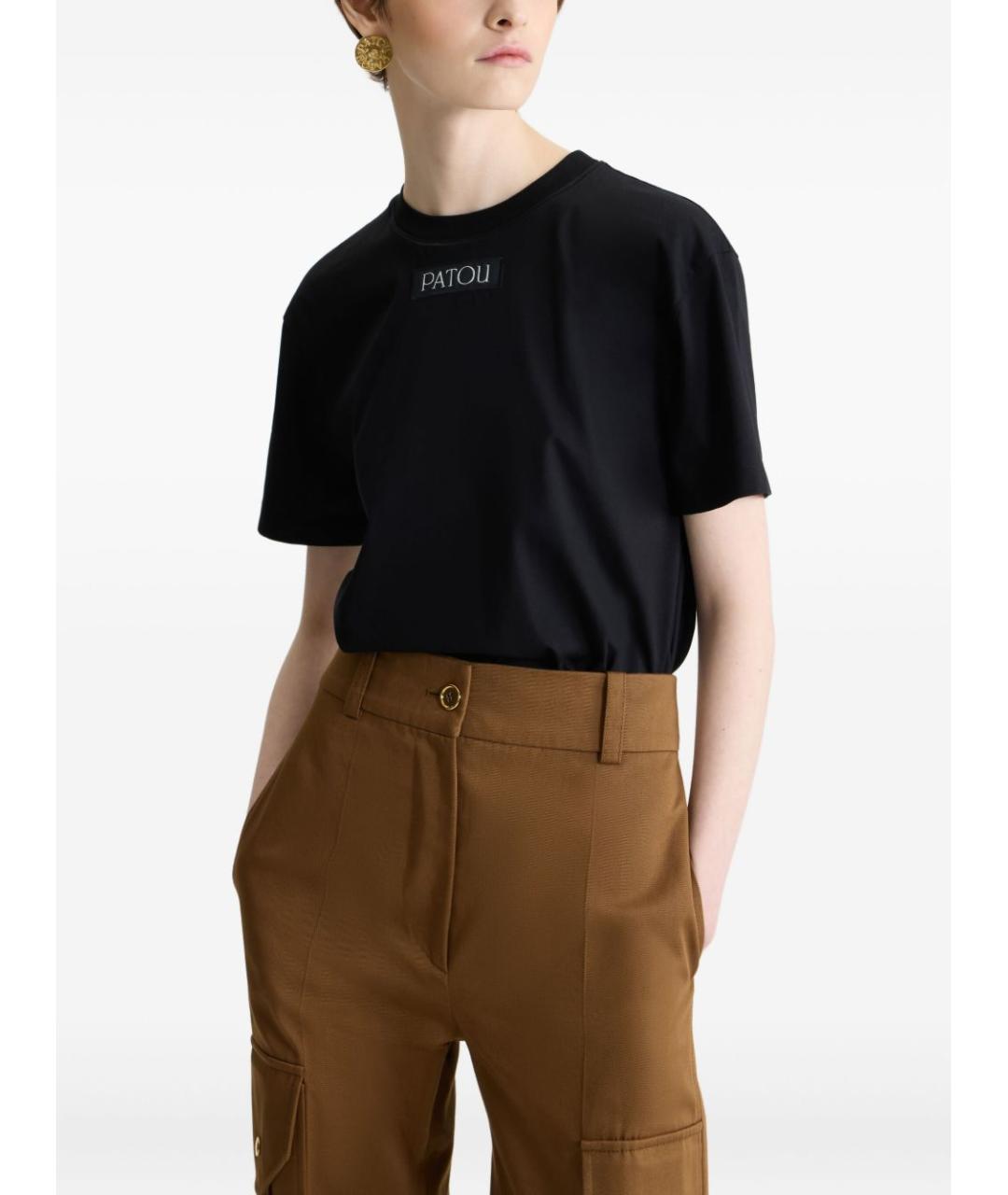 PATOU Черная хлопковая футболка, фото 3