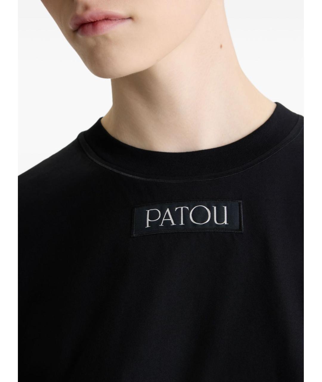 PATOU Черная хлопковая футболка, фото 5