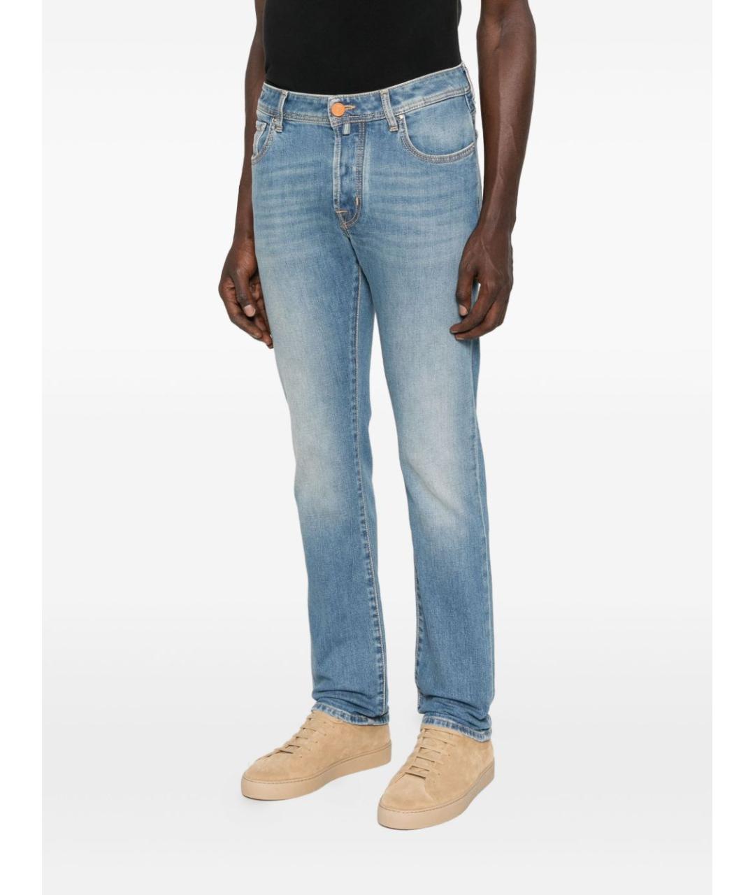 JACOB COHEN Синие хлопковые прямые джинсы, фото 3