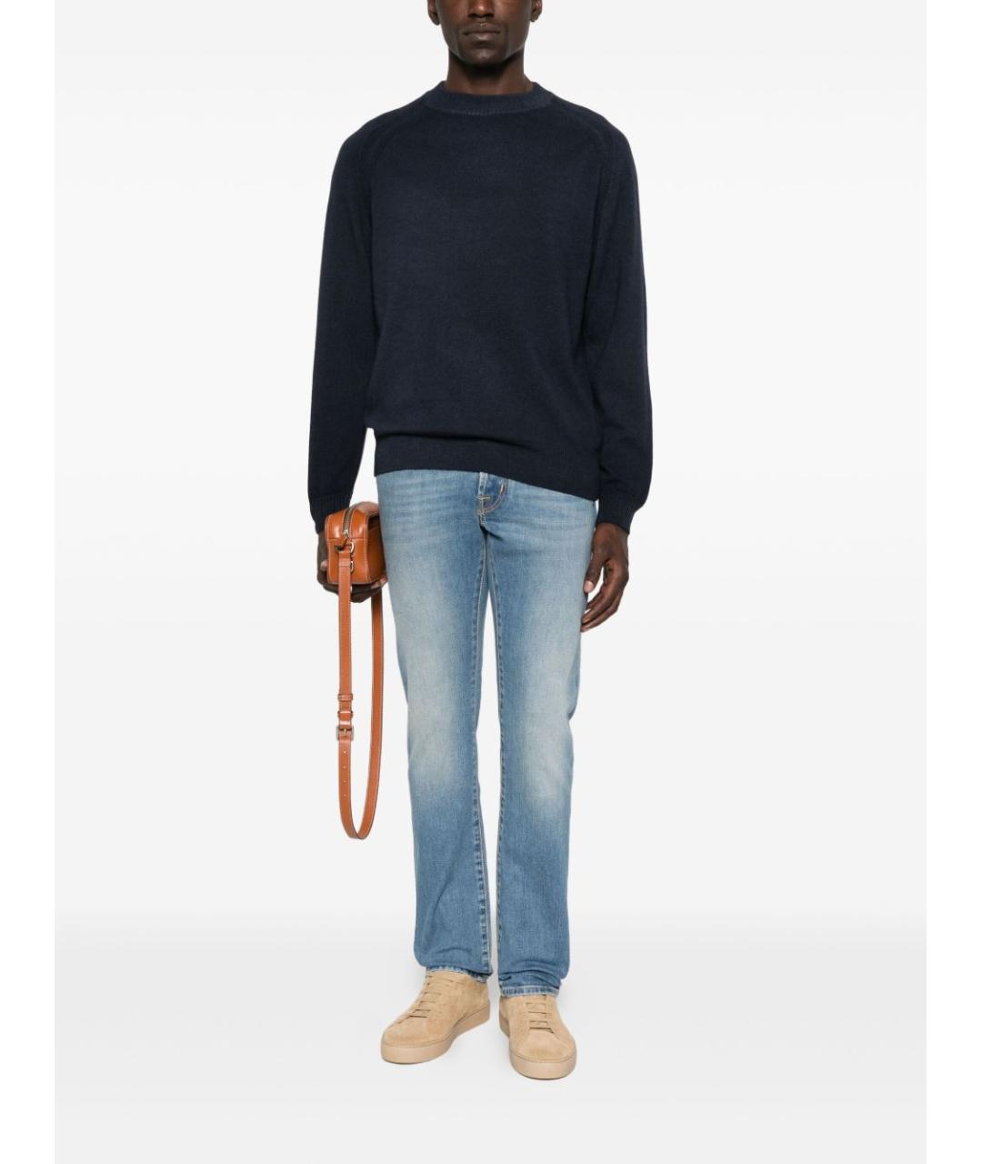 JACOB COHEN Синие хлопковые прямые джинсы, фото 4