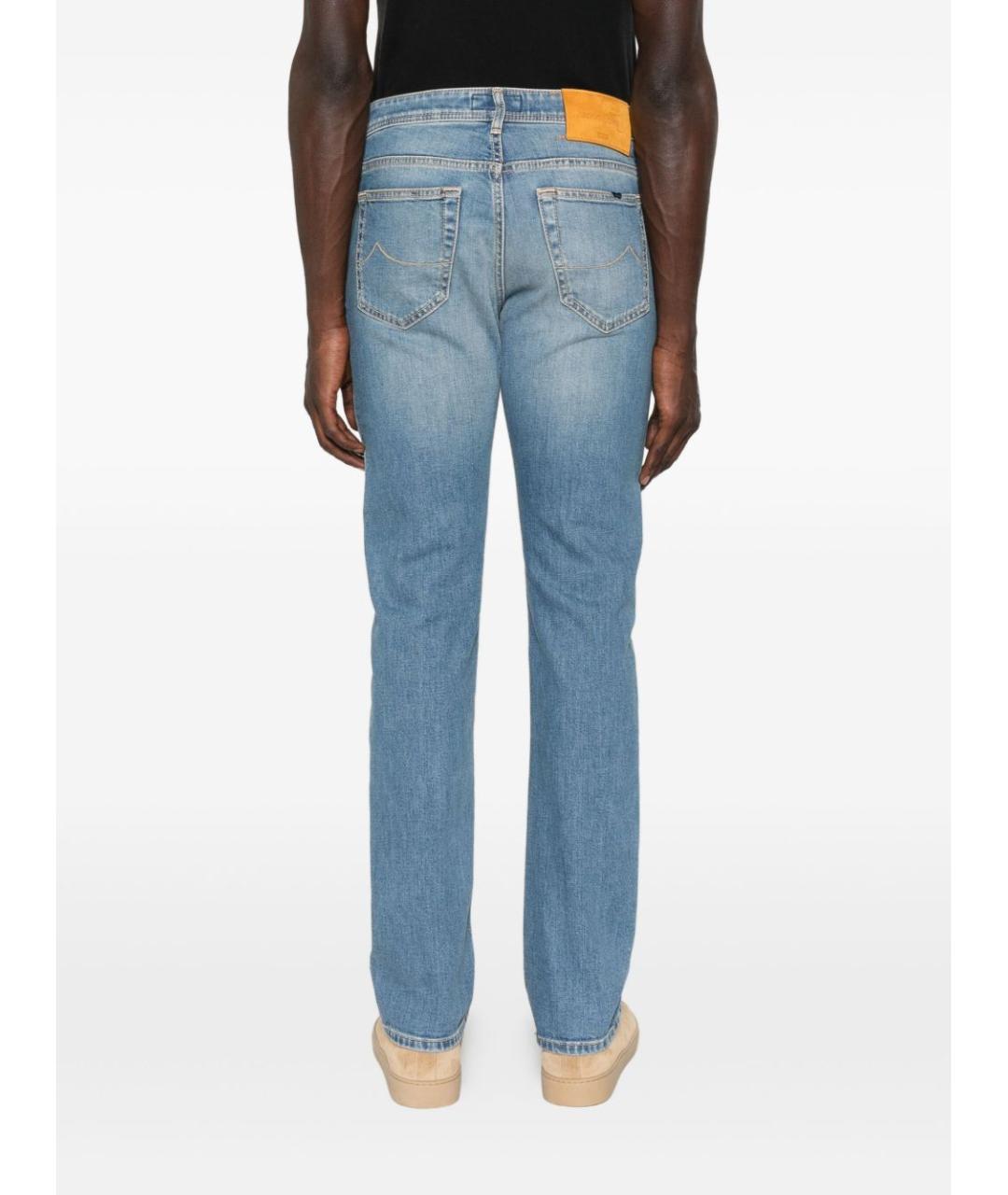 JACOB COHEN Синие хлопковые прямые джинсы, фото 5