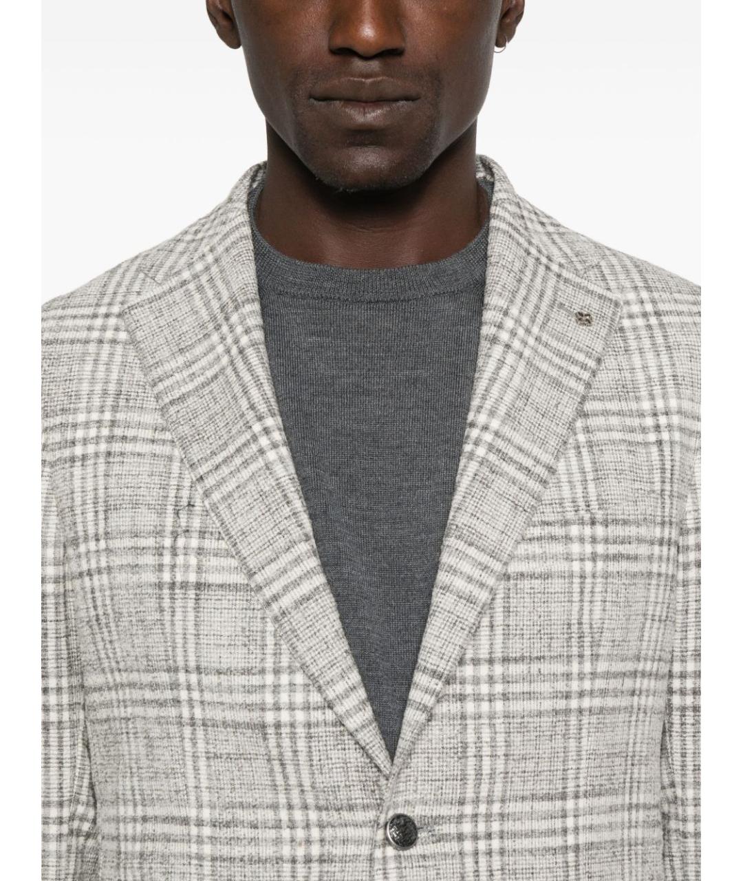 TAGLIATORE Серый шерстяной пиджак, фото 2