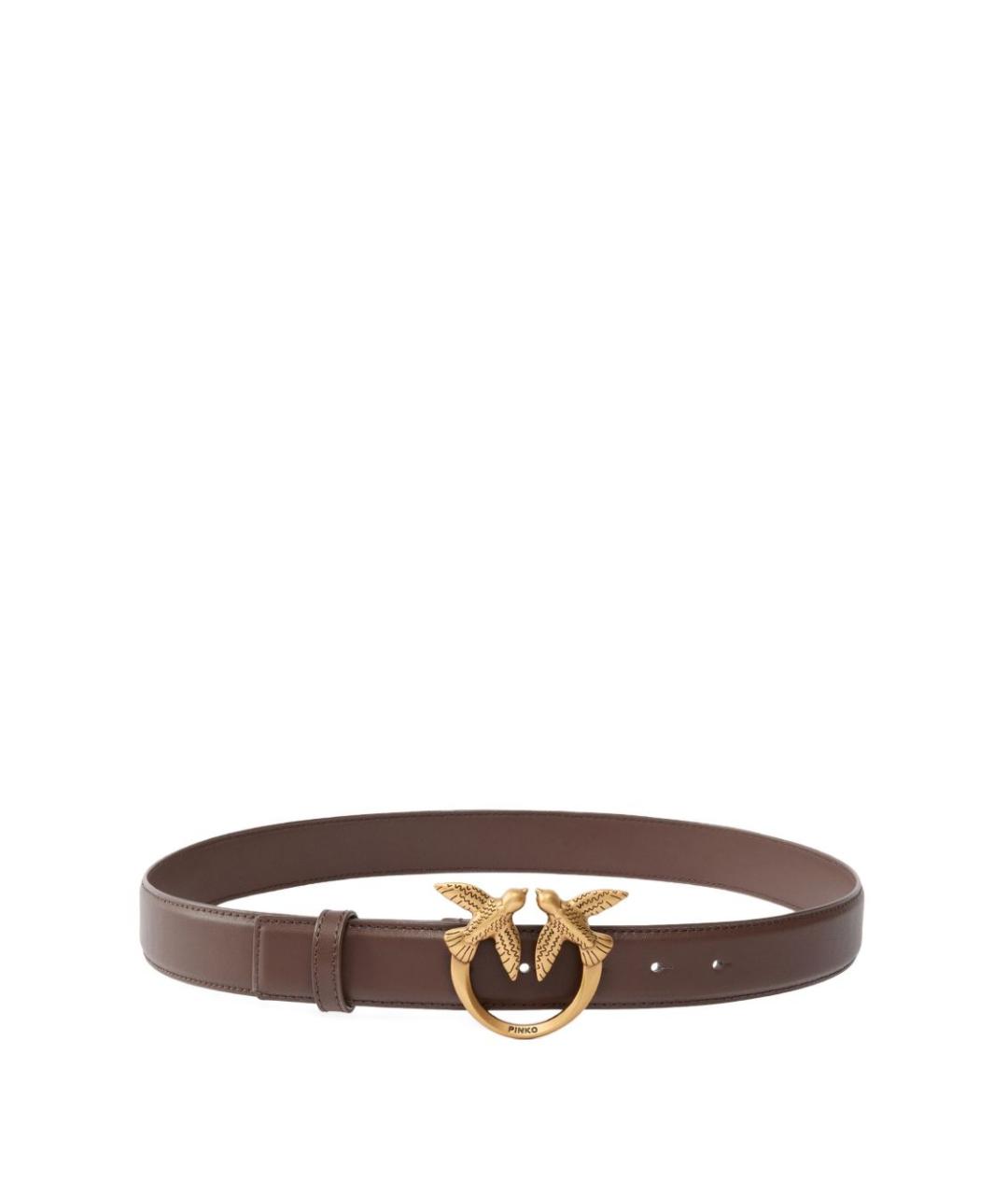PINKO Коричневый кожаный ремень, фото 1