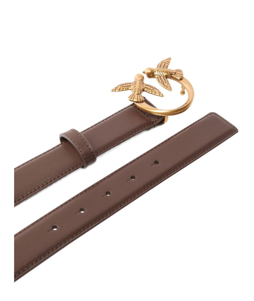 PINKO Коричневый кожаный ремень, фото 4