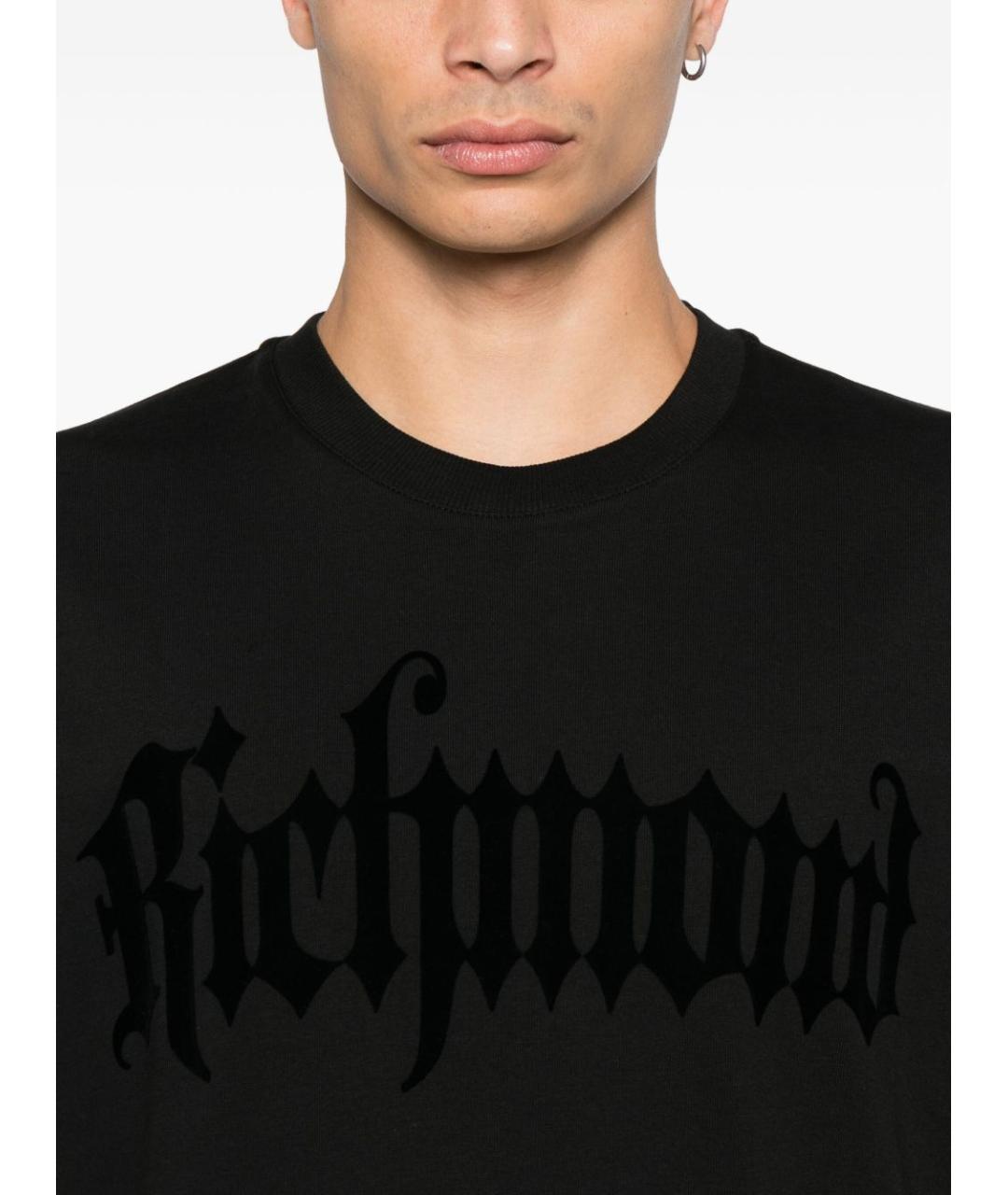 JOHN RICHMOND Черная хлопковая футболка, фото 2