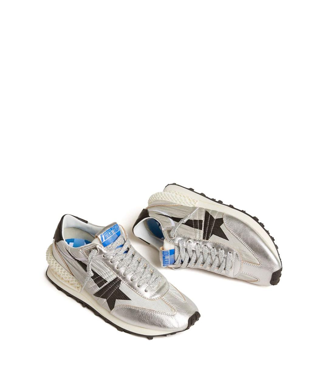 GOLDEN GOOSE DELUXE BRAND Серебряные синтетические низкие кроссовки / кеды, фото 3