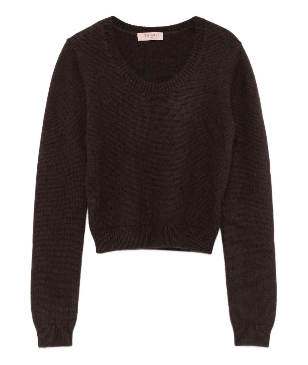 TWIN-SET Коричневый полиамидовый джемпер / свитер, фото 1