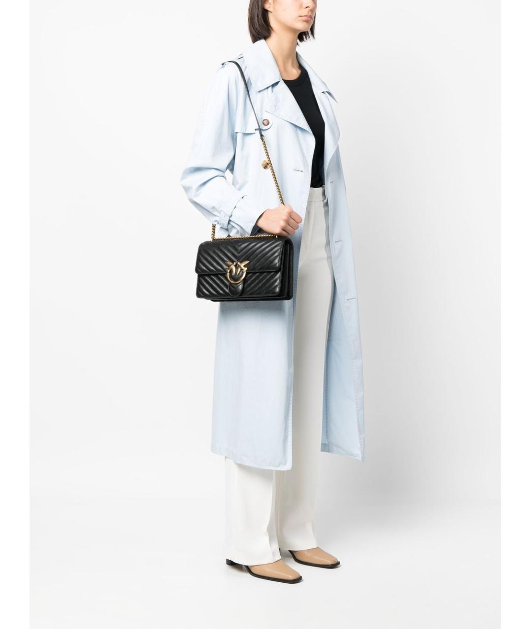 PINKO Черная кожаная сумка через плечо, фото 2