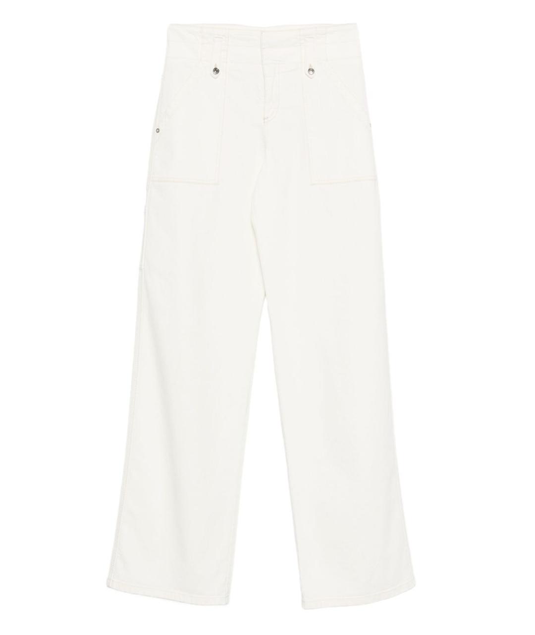 ERMANNO SCERVINO Белые хлопковые прямые джинсы, фото 1