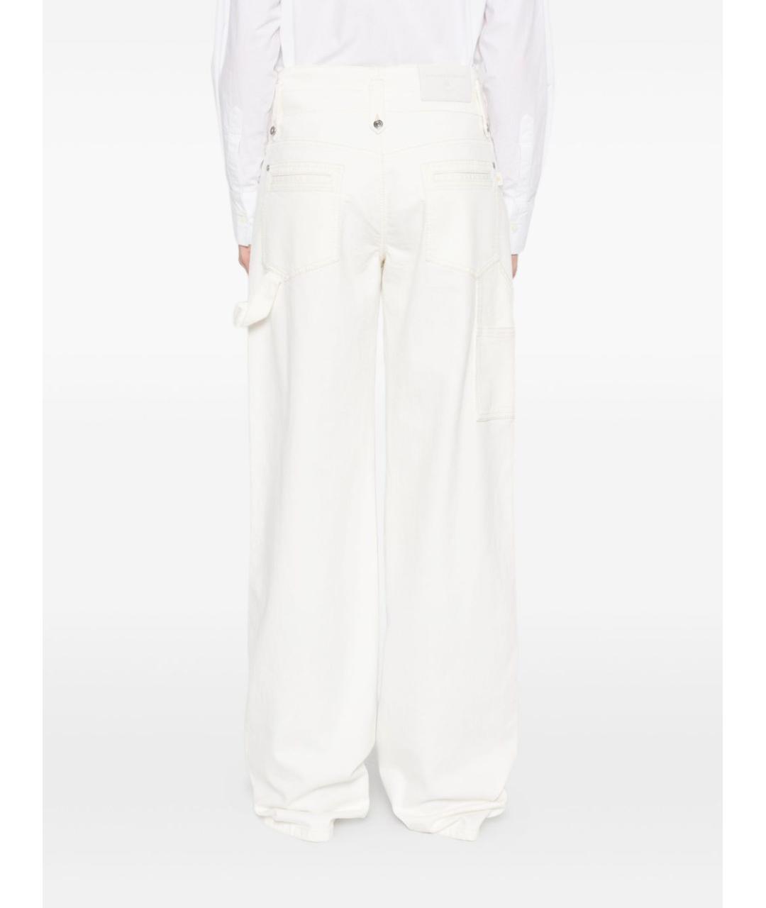 ERMANNO SCERVINO Белые хлопковые прямые джинсы, фото 2