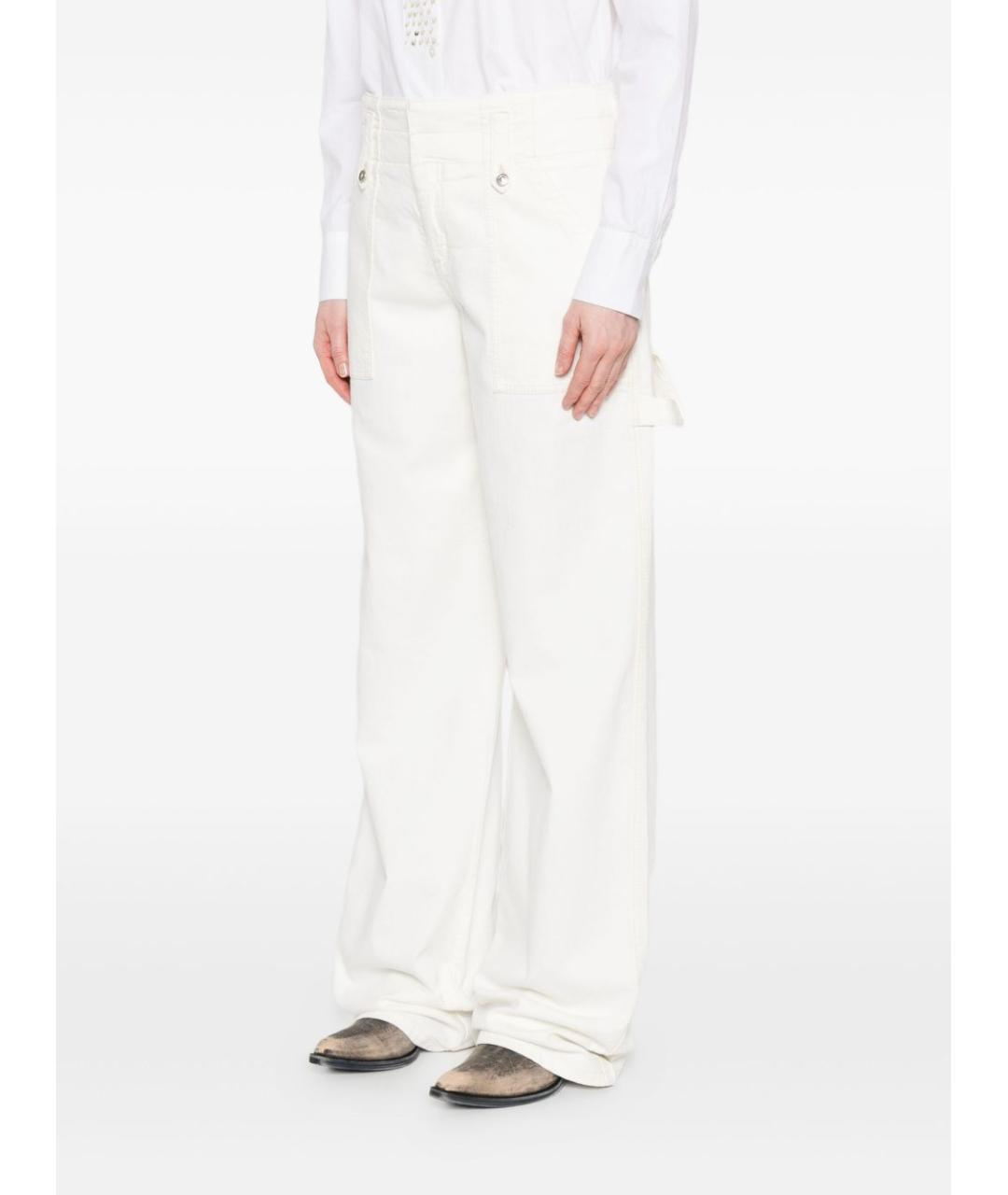 ERMANNO SCERVINO Белые хлопковые прямые джинсы, фото 3