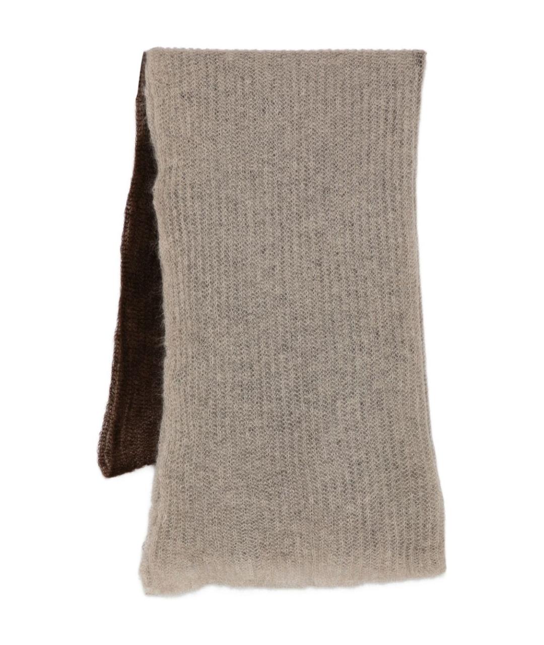 ANTONELLI FIRENZE Коричневый шерстяной шарф, фото 1