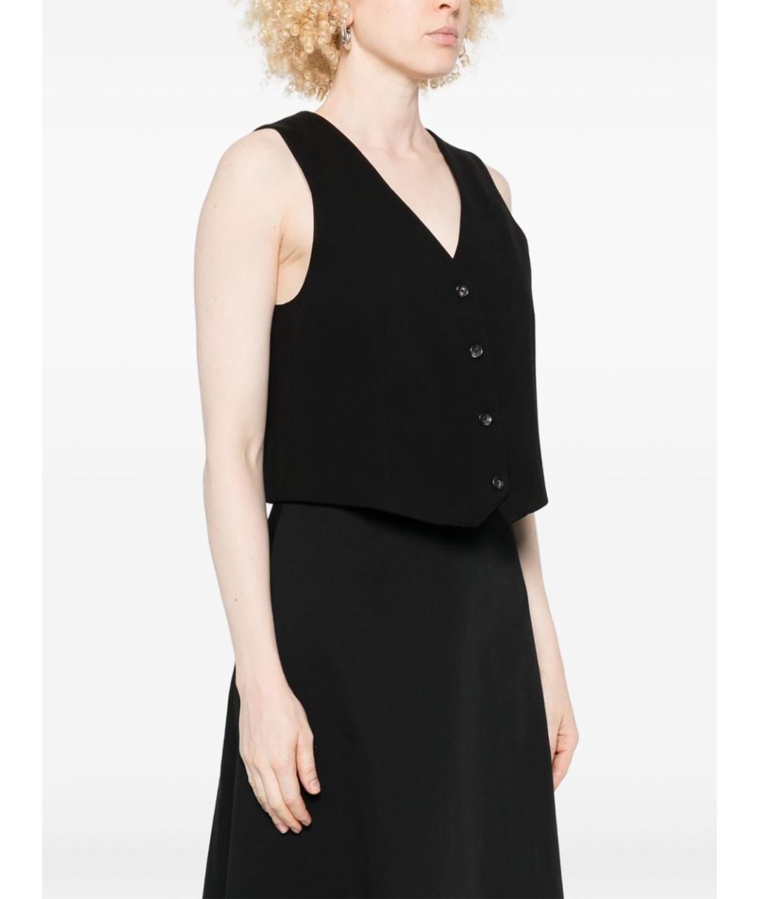 CIRCOLO 1901 Черная хлопковая жилетка, фото 4