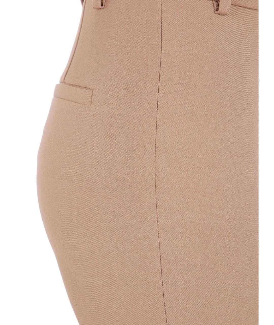 PINKO Бежевые полиэстеровые прямые брюки, фото 3