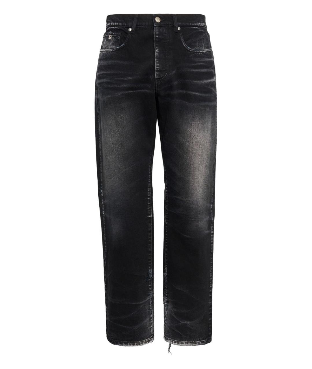 JOHN RICHMOND Черные хлопковые прямые джинсы, фото 1