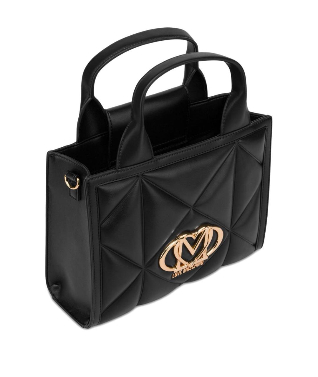 LOVE MOSCHINO Черная сумка с короткими ручками из искусственной кожи, фото 3