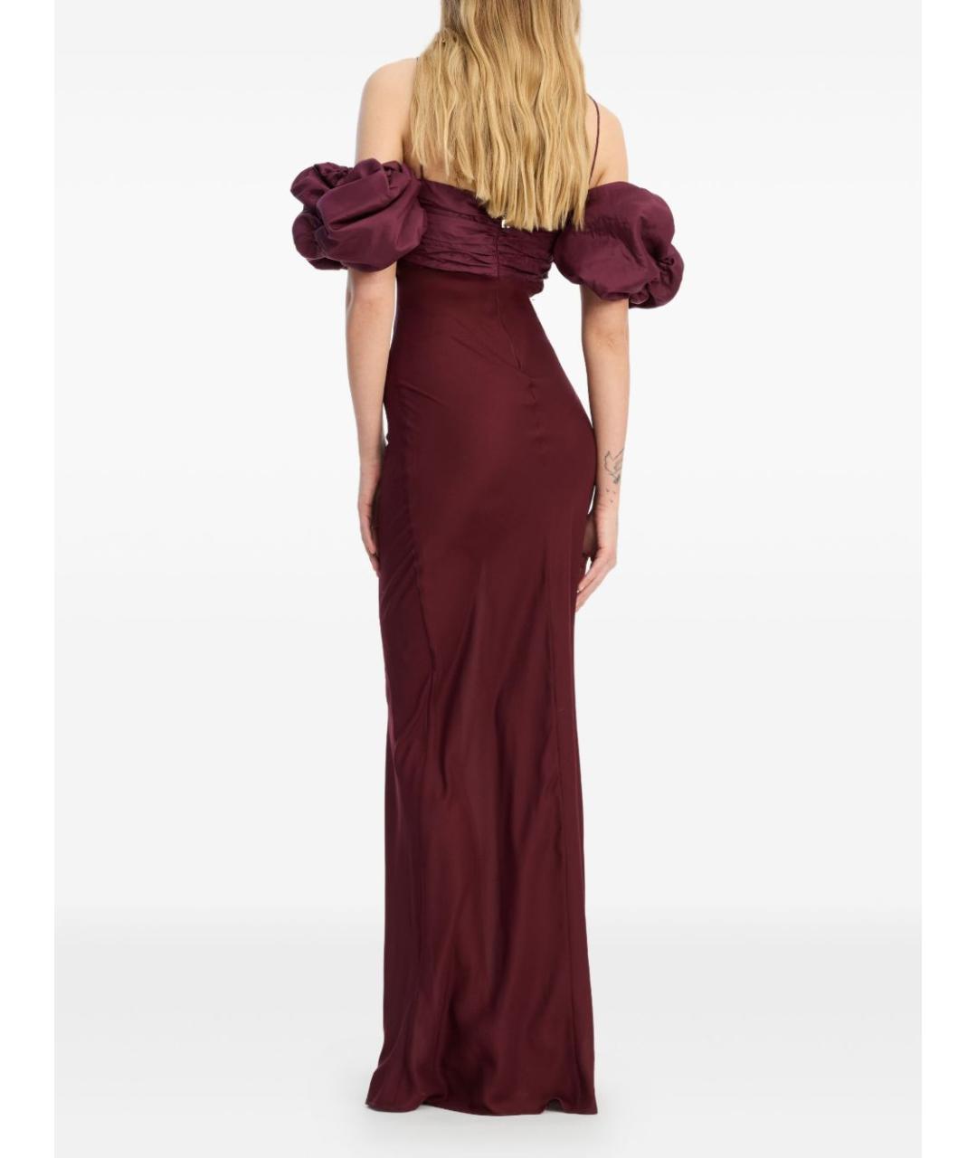 ROTATE Бордовое полиэстеровое вечернее платье, фото 5