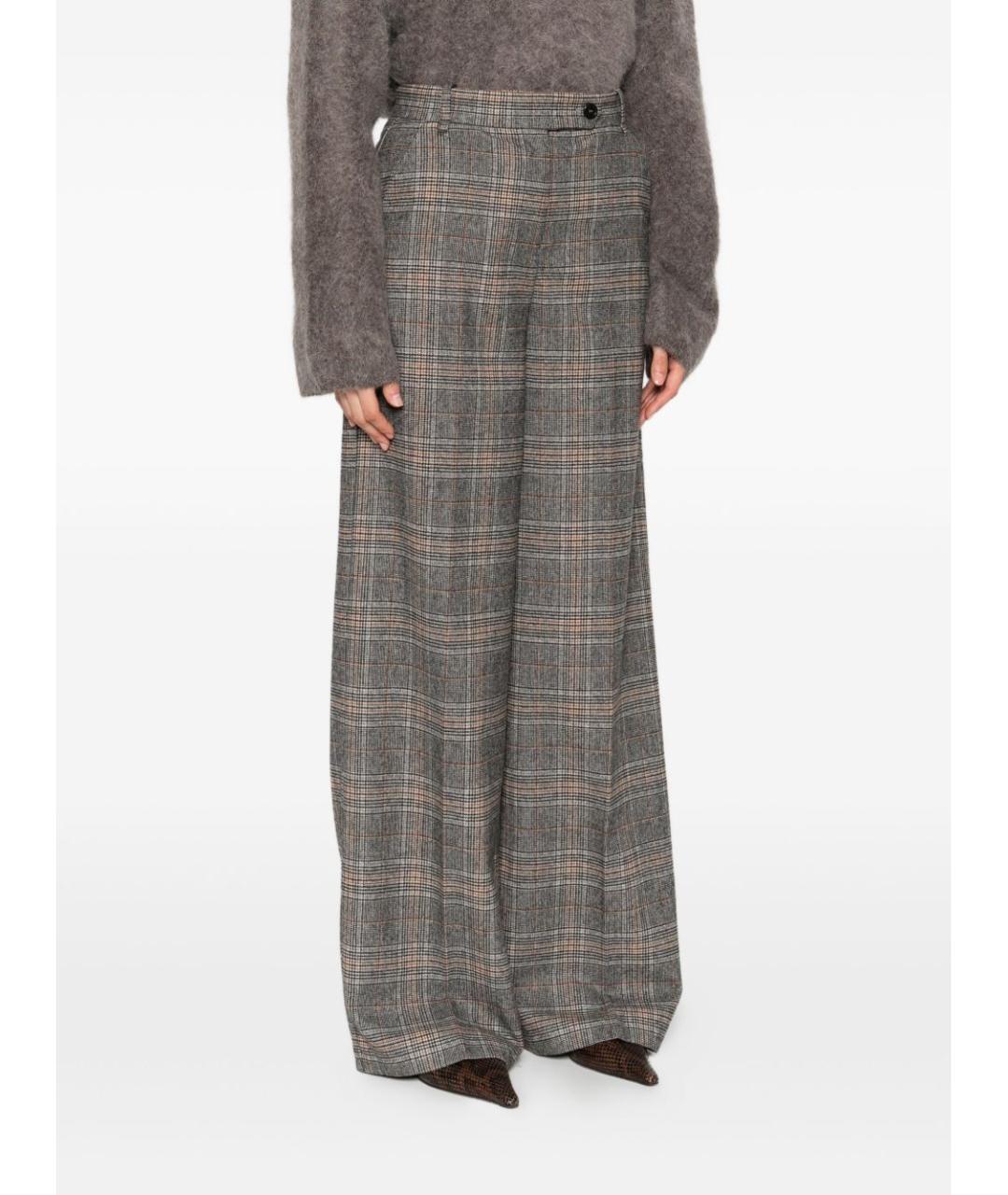 PINKO Бежевые полиэстеровые брюки широкие, фото 5