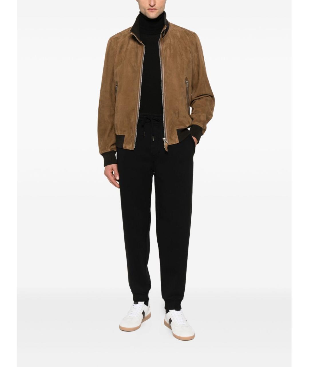 TOM FORD Черные хлопковые повседневные брюки, фото 4