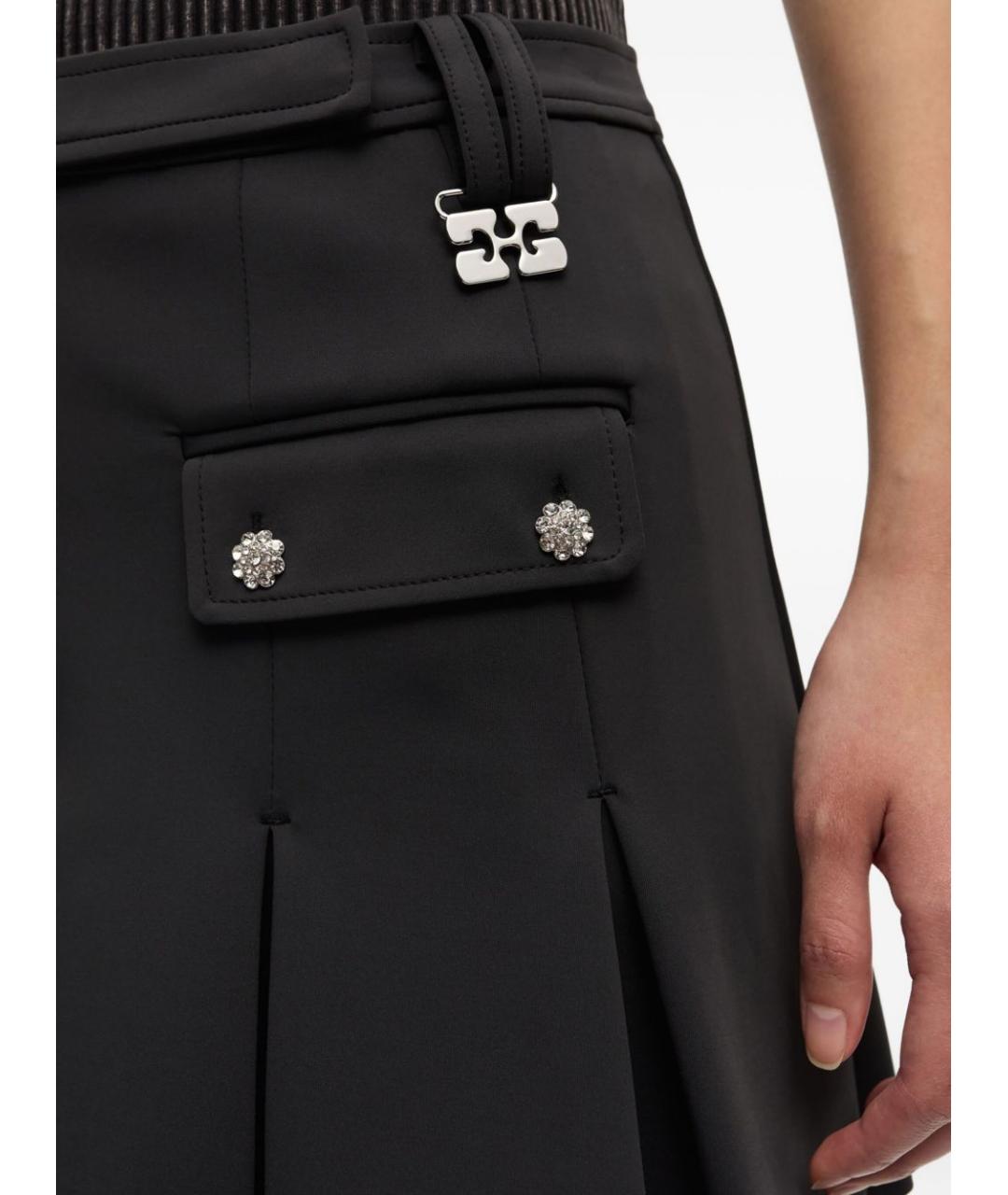 GANNI Серая полиамидовая юбка мини, фото 5