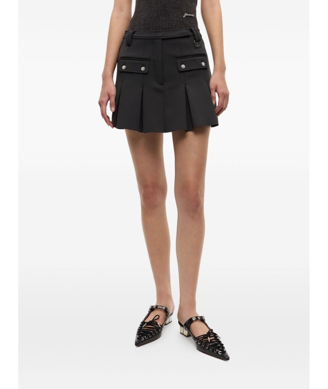 GANNI Серая полиамидовая юбка мини, фото 4