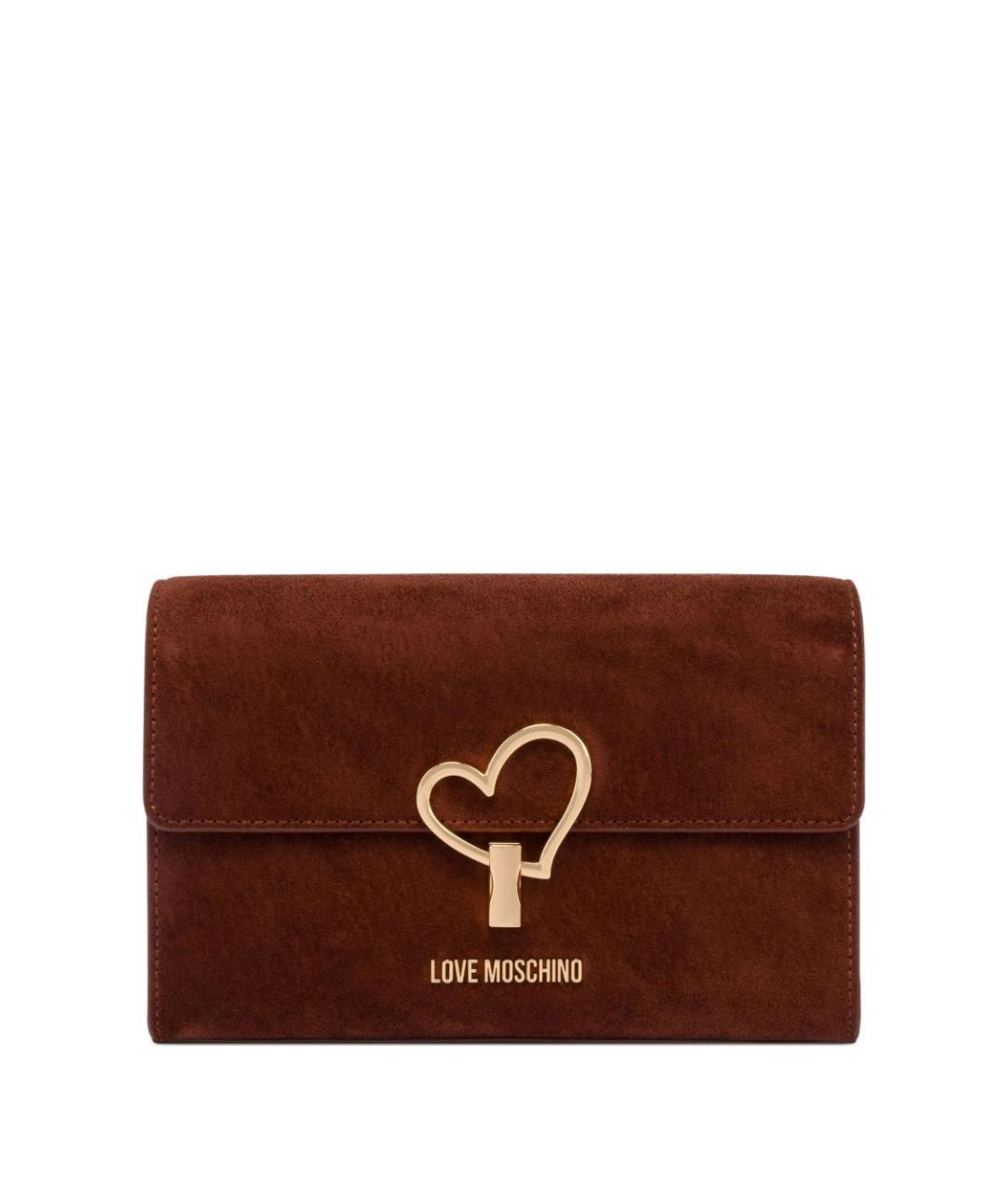 LOVE MOSCHINO Коричневая синтетическая сумка через плечо, фото 1