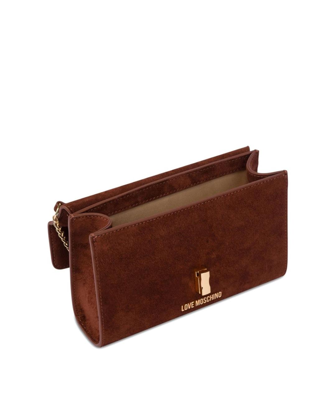 LOVE MOSCHINO Коричневая синтетическая сумка через плечо, фото 2