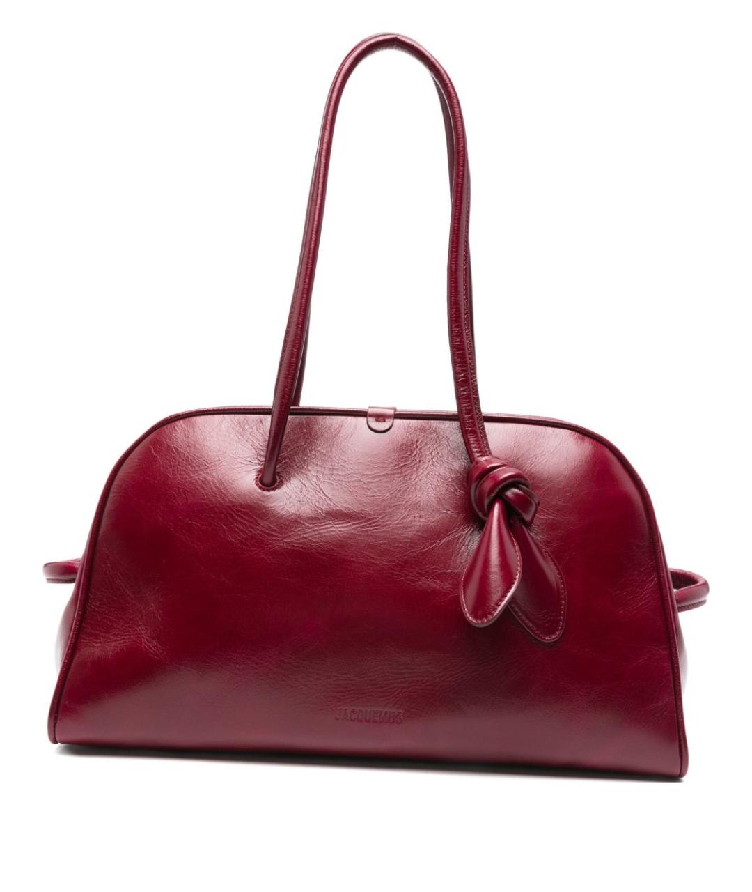 JACQUEMUS Бордовая кожаная сумка тоут, фото 1