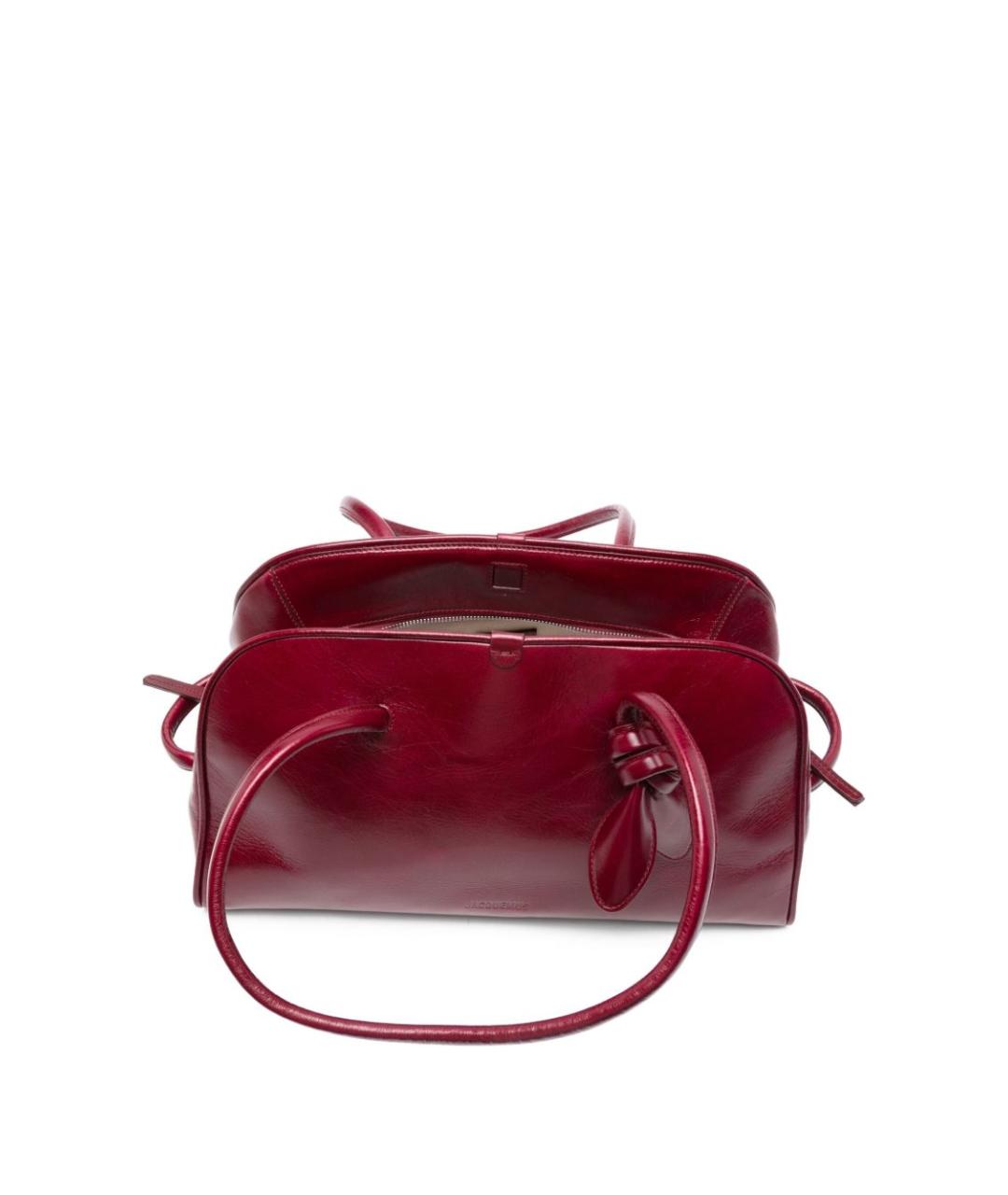 JACQUEMUS Бордовая кожаная сумка тоут, фото 5