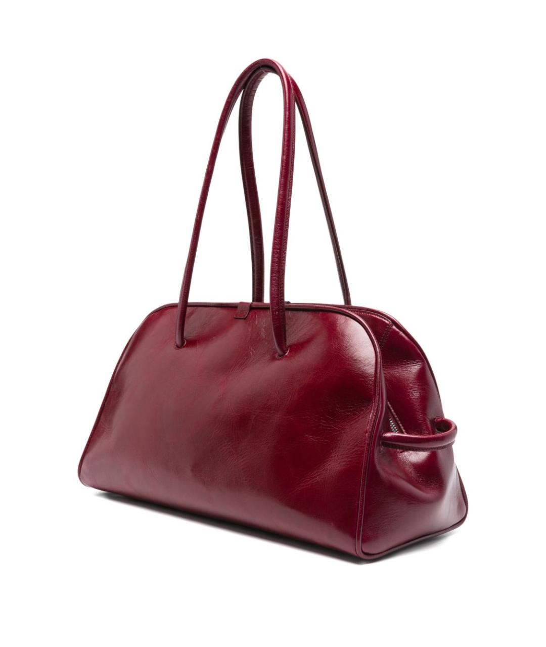 JACQUEMUS Бордовая кожаная сумка тоут, фото 4