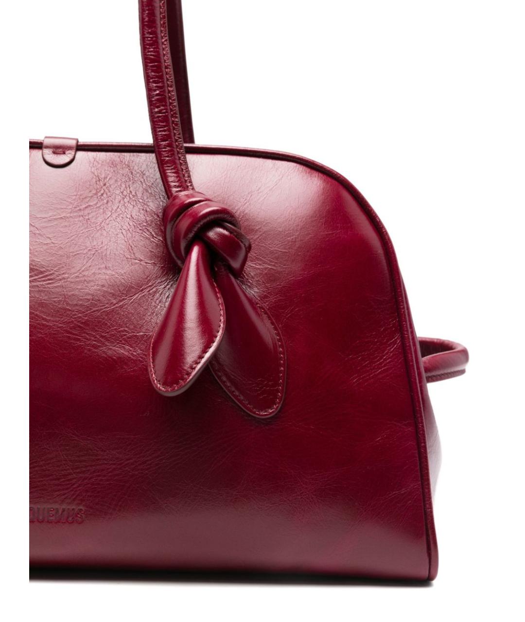 JACQUEMUS Бордовая кожаная сумка тоут, фото 3