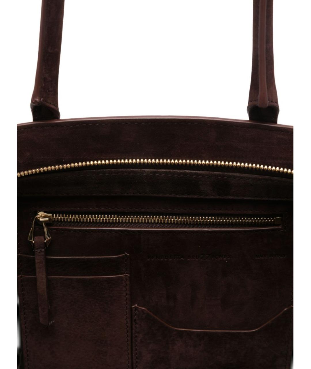 BENEDETTA BRUZZICHES Бордовая замшевая сумка тоут, фото 3