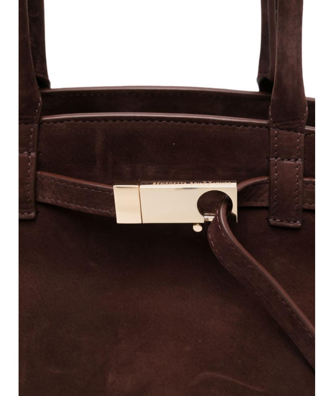 BENEDETTA BRUZZICHES Бордовая замшевая сумка тоут, фото 2