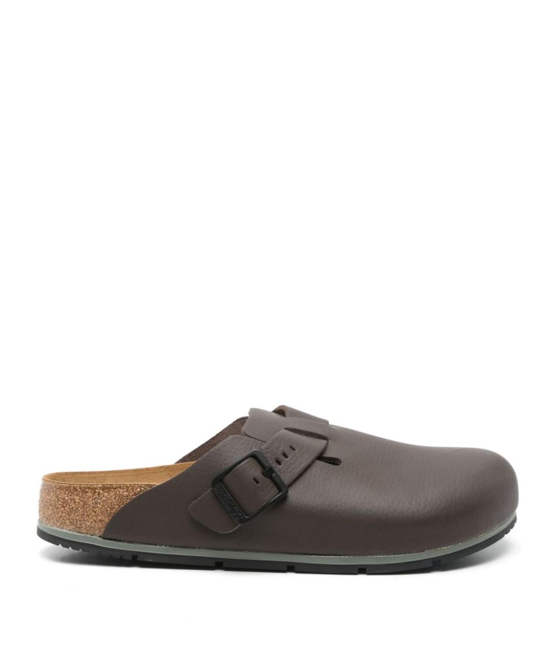 BIRKENSTOCK Коричневые кожаные мюли, фото 1