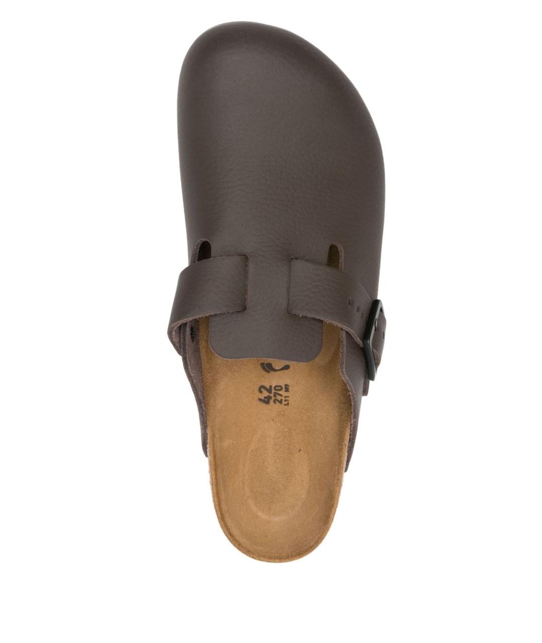 BIRKENSTOCK Коричневые кожаные мюли, фото 2
