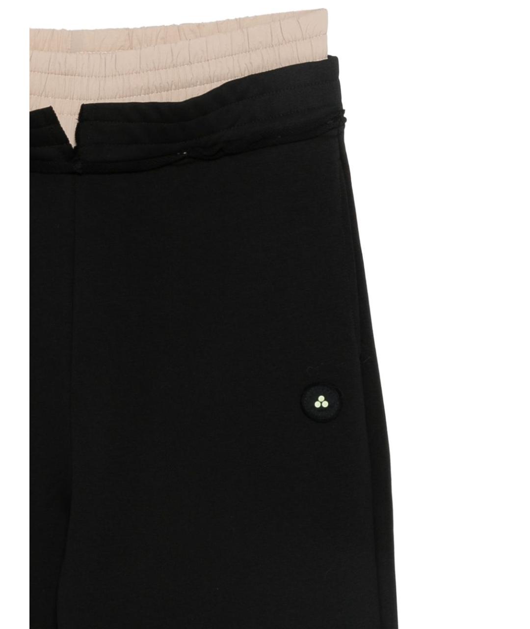 PEUTEREY Черные хлопковые прямые брюки, фото 2