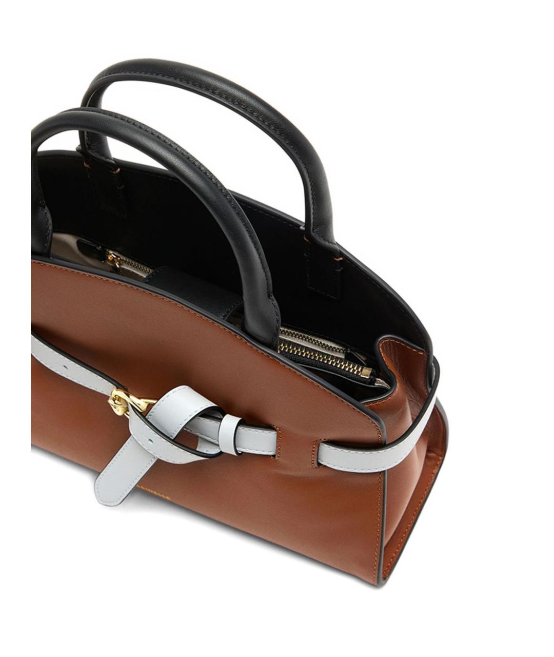 COCCINELLE Коричневая кожаная сумка с короткими ручками, фото 2