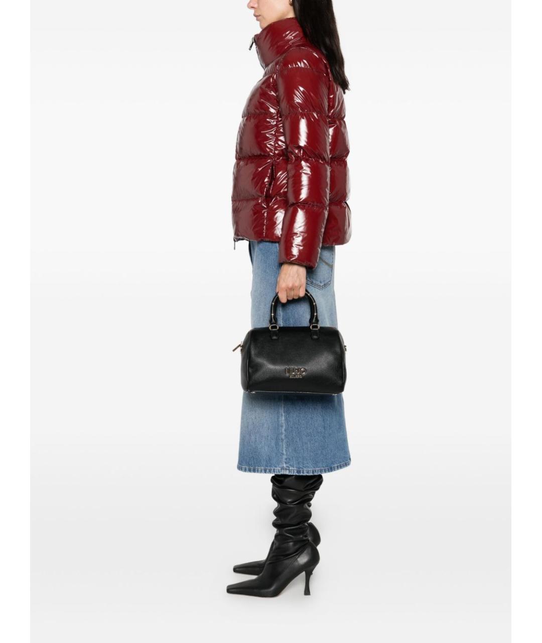 LIU JO Черная сумка с короткими ручками из искусственной кожи, фото 5