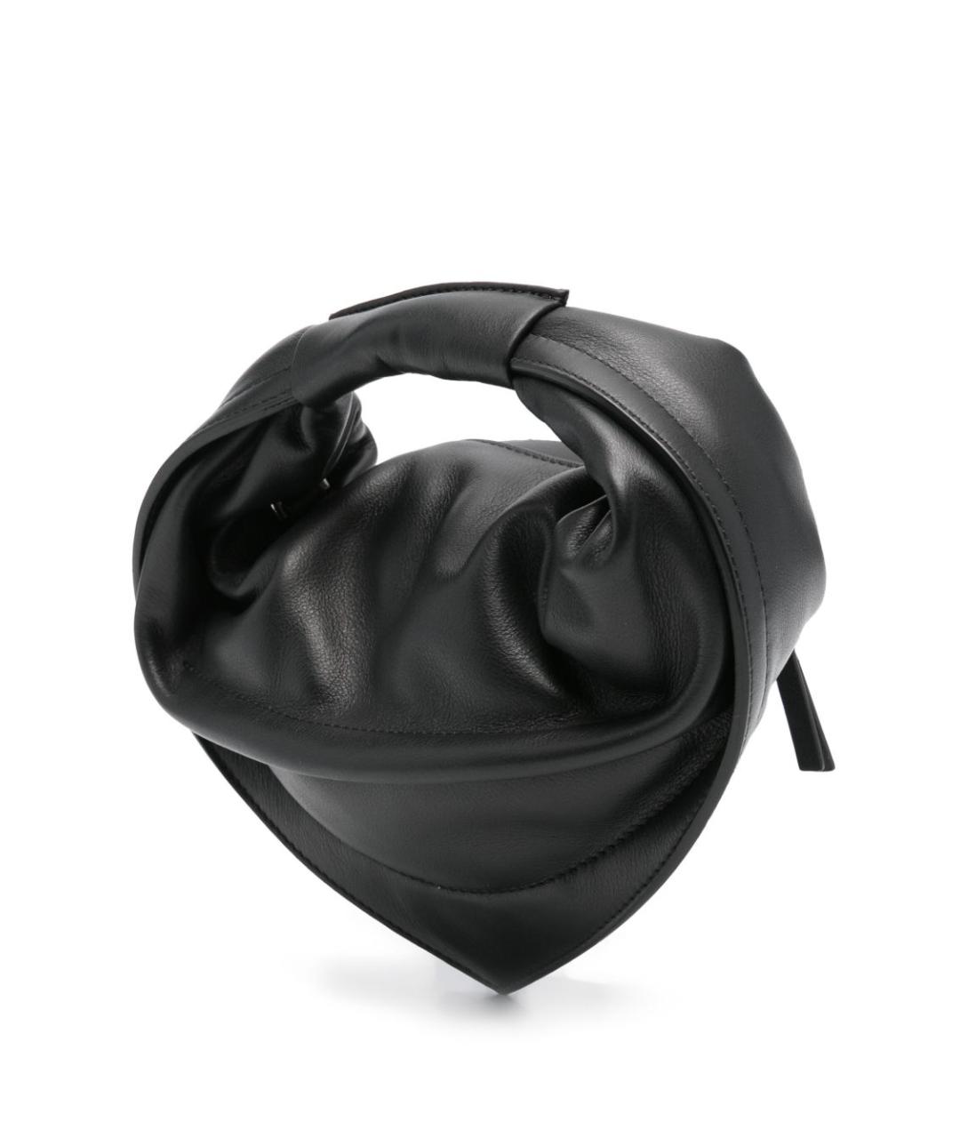 FEDERICO CINA Черная кожаная сумка с короткими ручками, фото 2