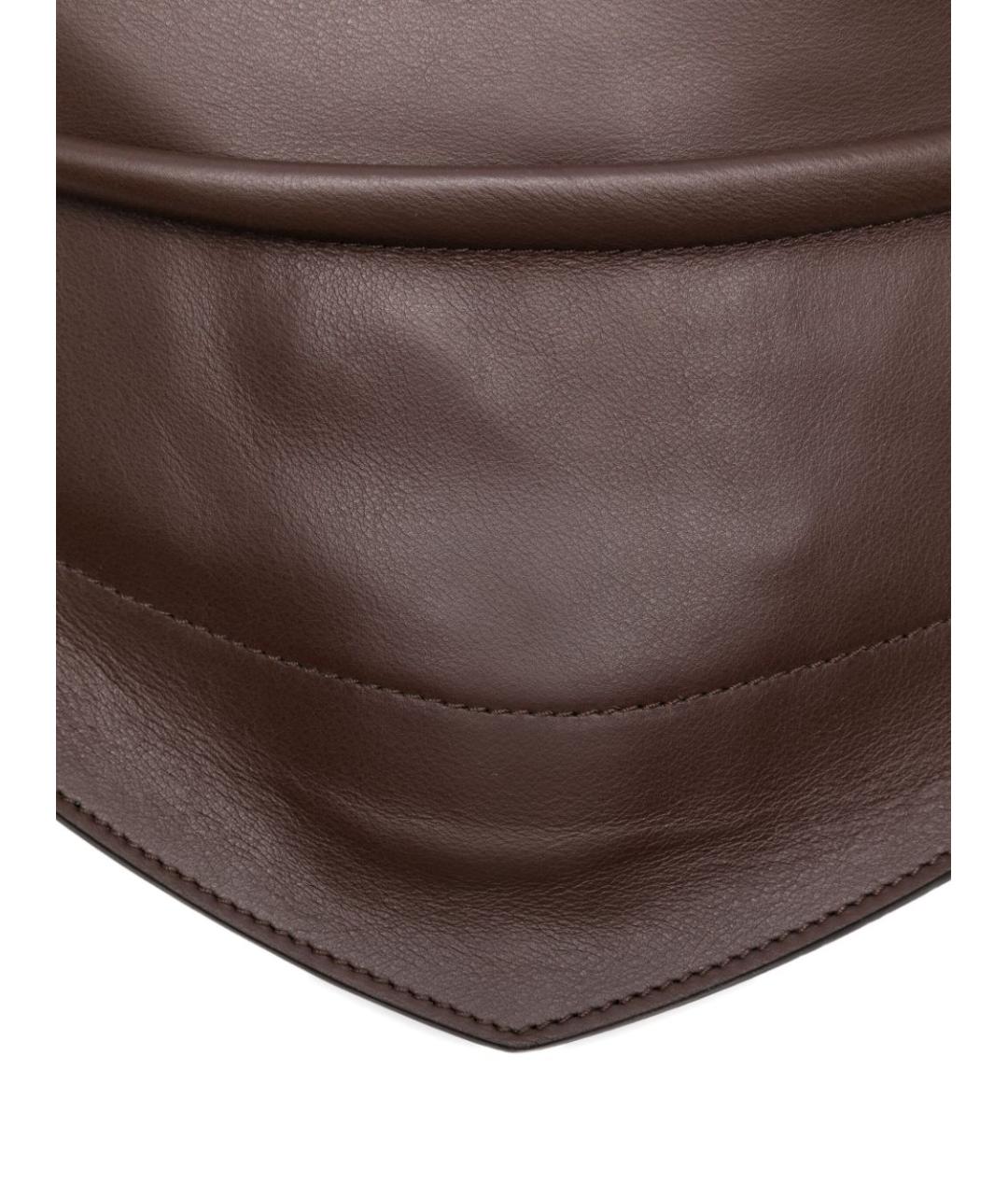 FEDERICO CINA Коричневая кожаная сумка с короткими ручками, фото 4