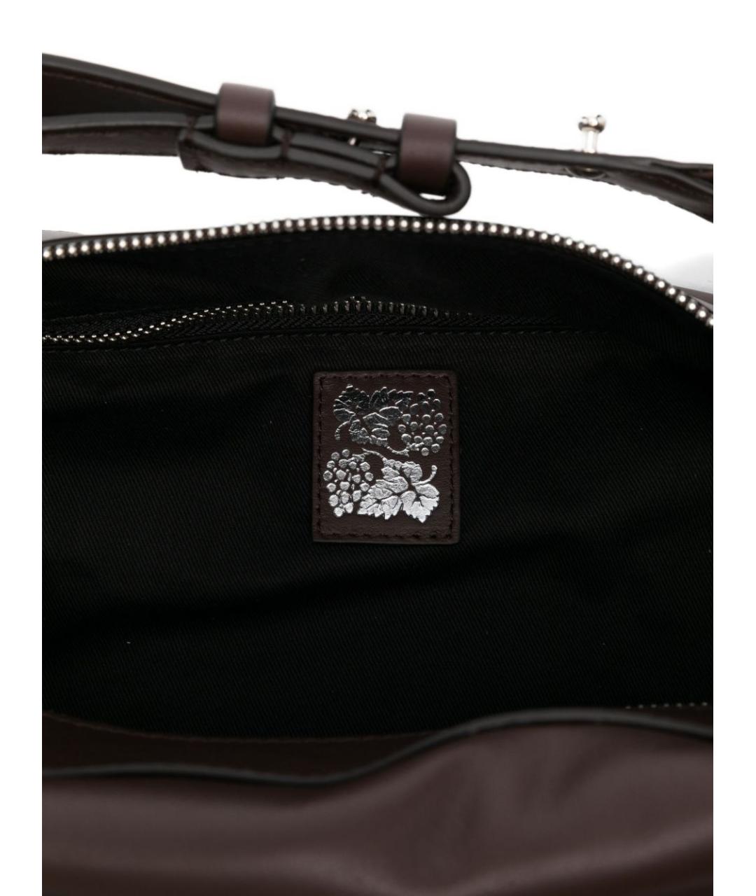 FEDERICO CINA Коричневая кожаная сумка с короткими ручками, фото 2