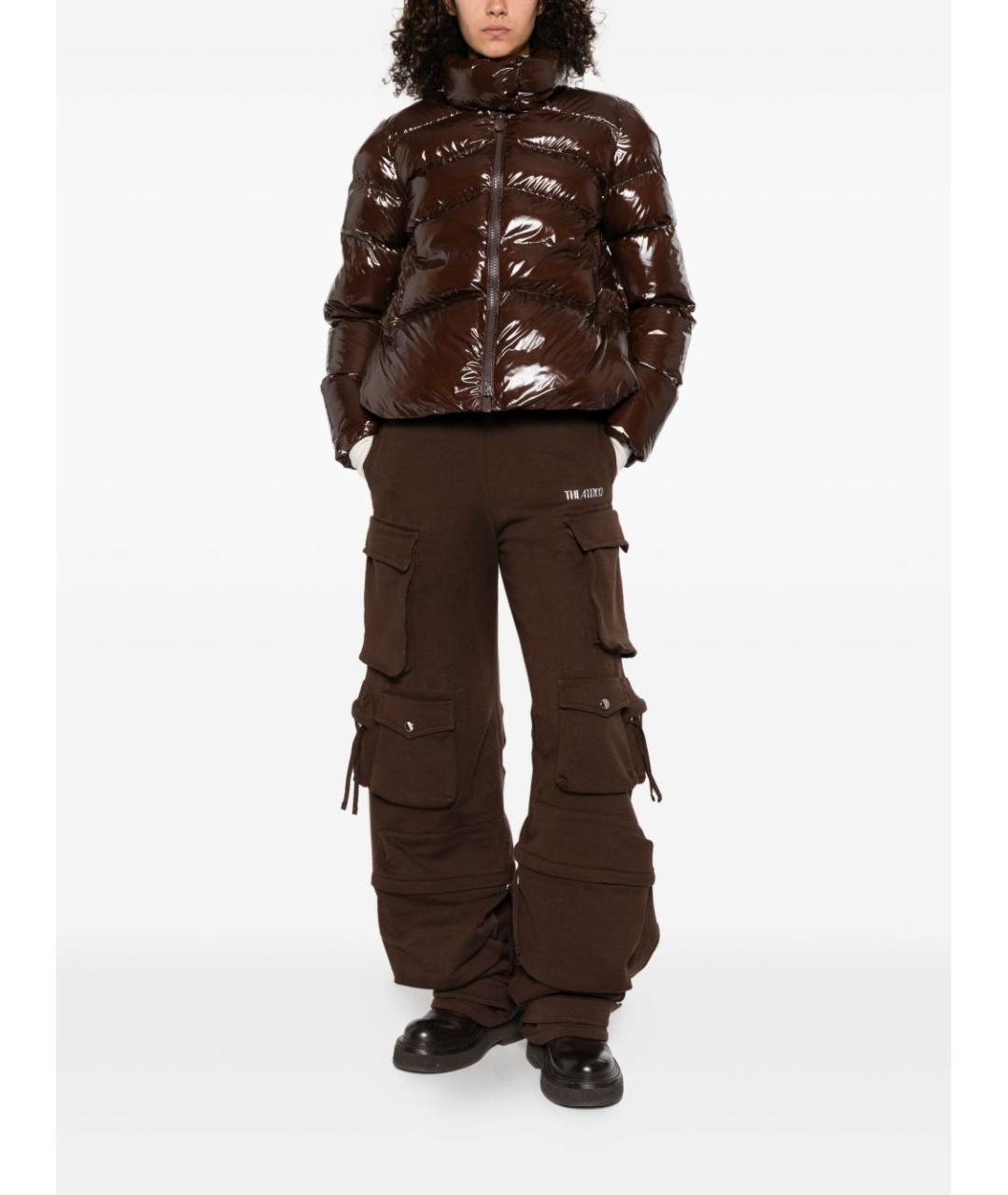 PINKO Коричневая полиамидовая куртка, фото 2