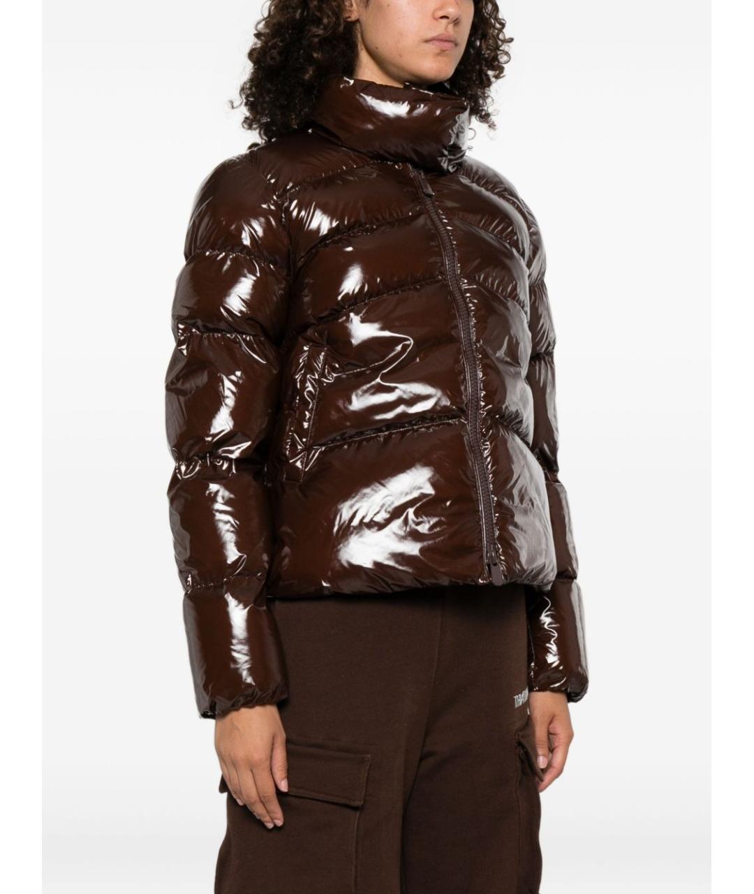 PINKO Коричневая полиамидовая куртка, фото 4