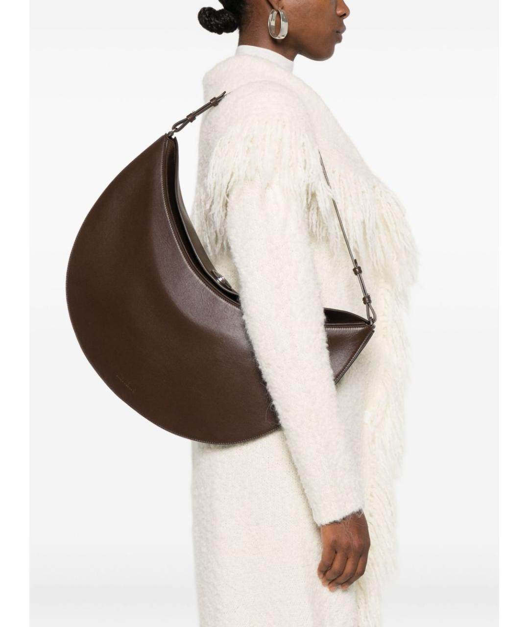 JACQUEMUS Коричневая кожаная сумка через плечо, фото 2