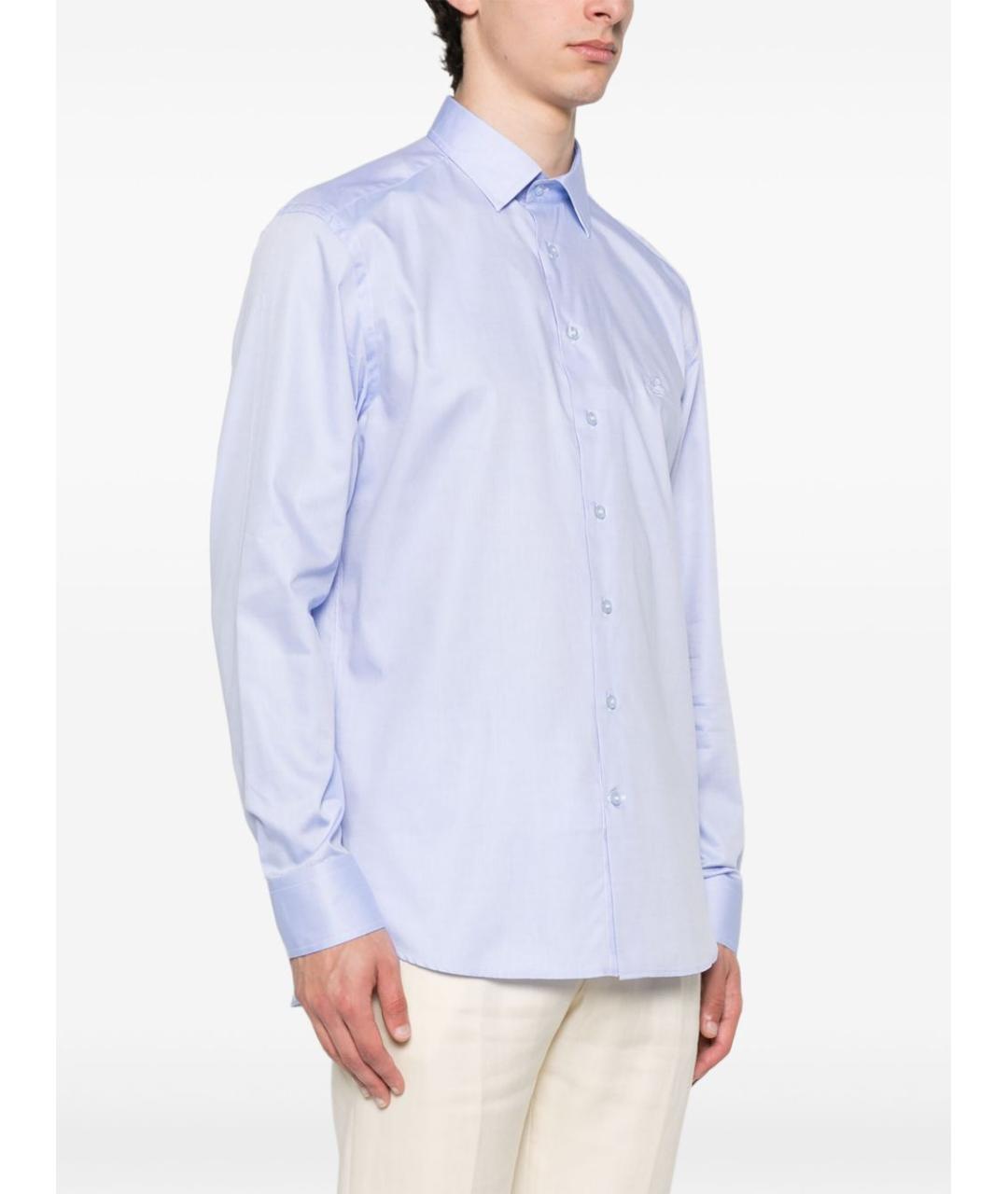 ETRO Голубая хлопковая классическая рубашка, фото 5