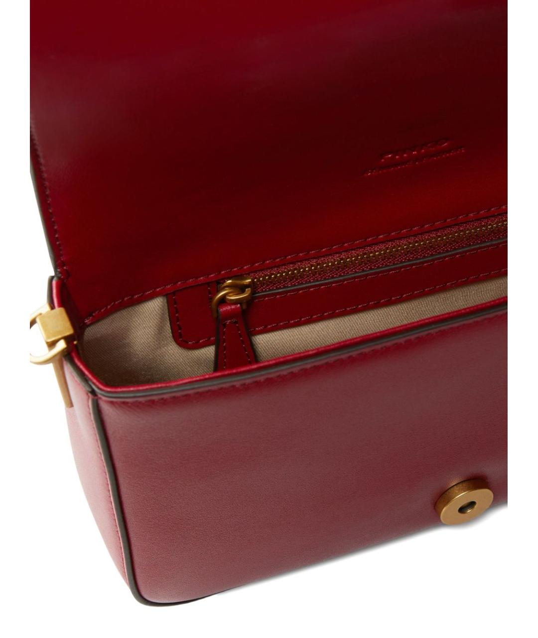 PINKO Красная кожаная сумка через плечо, фото 4