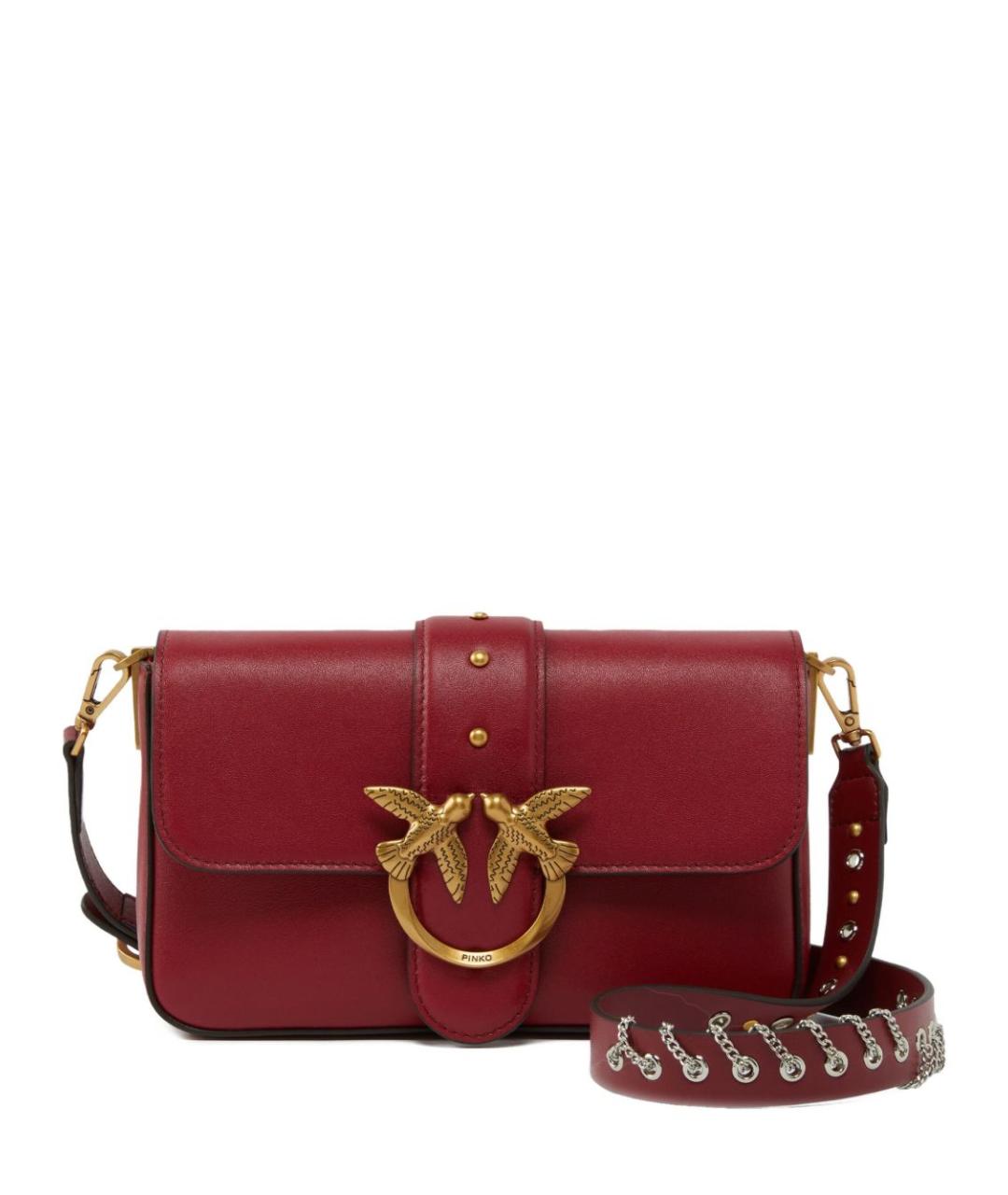 PINKO Красная кожаная сумка через плечо, фото 1