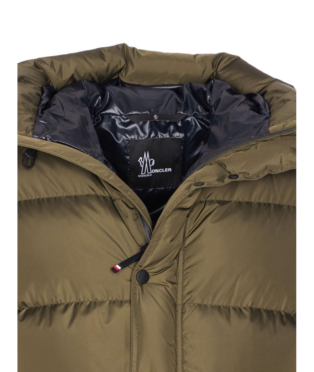 MONCLER GRENOBLE Зеленый полиамидовый пуховик, фото 3